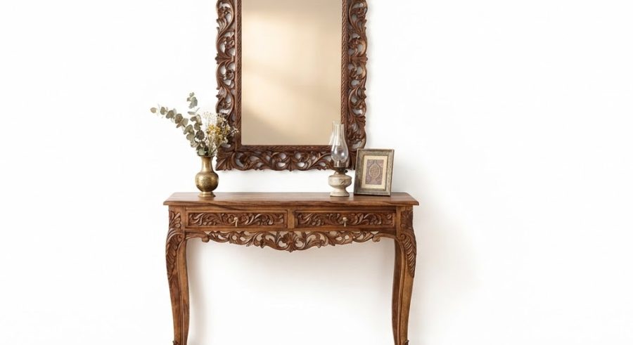 Carved Console & Mirror — alternate view