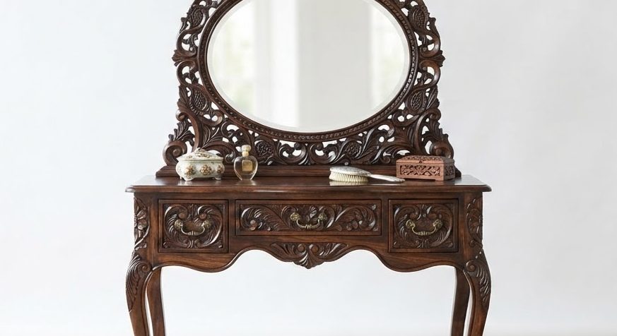 Carved Dressing Table — detail view